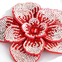 Applique florale 3D en strass Selina Crystal, faite à la main, à trois couches, pour chaussures, sacs, vêtements, accessoires pour cheveux