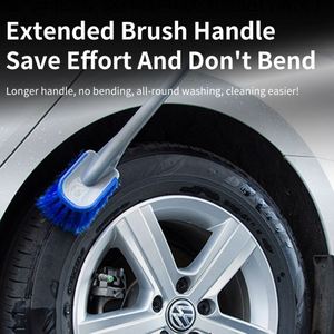 Brosse de nettoyage de roues et jantes en plastique à long manche et poils souples pour le detailing automobile - Product Image 4