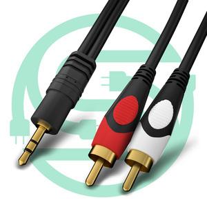 1.8M OFC 3.5mm to 2RCA Male Cable Audio Adapter RCA Auxiliary Hi-Fi Sound Shielded Stereo Flexible RCA Y Splitter Cable Cord - Product Image 2