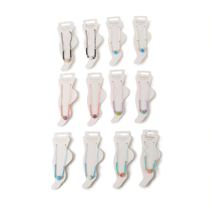 Cavigliera in ceramica colorata a forma di fiore a quattro foglie, gioiello alla moda per donna, 2 pezzi per colore - Product Image 1