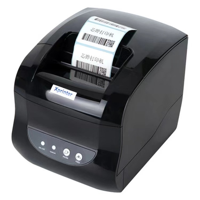 Hot Selling Xp 365b 20-80mm Xprinter Desktop Receipt Thermal Barcode Sticker Mobile Label Printer with Auto Stripping