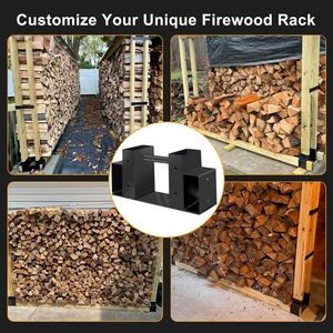 Kit de support de stockage de bûches de <span class=keywords><strong>bois</strong></span> de chauffage extérieur réglable à n'importe quelle longueur - Product Image 6