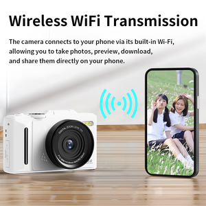 กล้องดิจิตอลเรโทร 5k 80MP หน้าจอพลิก 3.0 นิ้ว ซูมดิจิตอล 18 เท่า ออโต้โฟกัส เซ็นเซอร์ CMOS รองรับการ์ด TF แบตเตอรี่ลิเธียม กล้องวิดีโอขนาดกะทัดรัด - Product Image 5