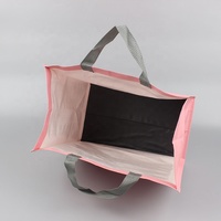 Sacs en PP tissé laminé rose, grand sac fourre-tout en PP tissé laminé avec plaque de base mobile