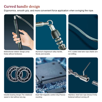 Fil d'acier professionnel T88 poignée en aluminium réglable corde à sauter avec compteur numérique et chargé avec sac carré de rangement