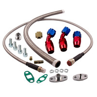 Turbocharger T4 T04E A/R 0.57 Baru, Berpendingin Oli dengan Saluran Oli & Manifold untuk Nissan Patrol Y60/Y61 500HP