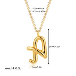 Meetyoo all'ingrosso 18K placcato in oro 26 alfabeto inglese collana semplice di alta qualità O-catena ciondolo impermeabile alla moda A-Z gioielli - Product Image 6