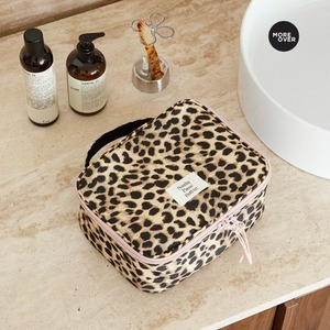 Wholesale Leopard Print Travel <b>Makeup</b> Bag Custom Logo Embroidery Cosmetic Toiletry Storage Organizer Large Capacity <b>Case</b> - Product Image 5