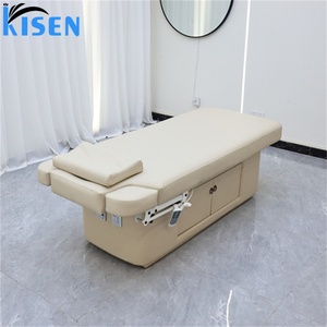 Table de beauté Kisen personnalisée, table à cils électrique, lit de salon de beauté réglable avec armoire pour personnes corpulentes - Product Image 2
