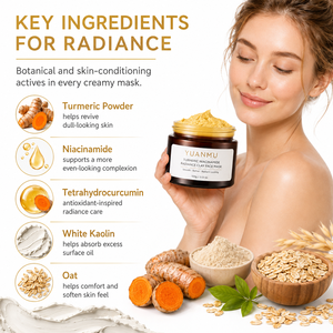 Mascarilla Facial Vegana <span class=keywords><strong>de</strong></span> Cúrcuma y Niacinamida para un Tono <span class=keywords><strong>de</strong></span> Piel Uniforme, Mascarilla <span class=keywords><strong>de</strong></span> Arcilla Iluminadora para Manchas Oscuras - Product Image 3
