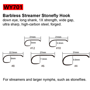 Ami da Pesca a Mosca Senza Ardiglione in Acciaio ad Alto Tenore di Carbonio per la Costruzione di Esche Artificiali Jig Nymph, Stonefly, Caddis Nymph, Mosca Secca e Sommersa per la Pesca alla Trota - Product Image 3