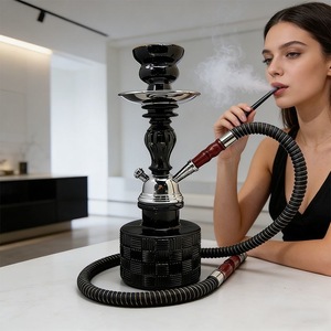 Moderno Set de Cachimba de Vidrio de Doble Manguera con Acabado Espejo, Pipa de Shisha Árabe Portátil para Bar, Hogar y Viajes - Product Image 1