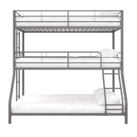 Litera de dormitorio doble ajustable de Metal plateado Cormac moderna para uso en apartamento de Hotel de Hospital de dormitorio escolar
