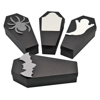 Mini boîte à cercueil en bois européen inachevé Halloween 12 pouces/6 pouces petit anneau de cercueil en bois prix bas-coffrets cadeaux