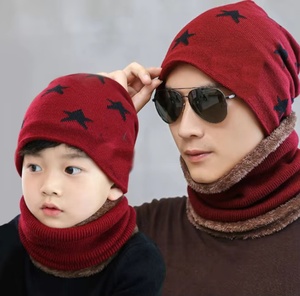 Conjunto de Gorro Holgado Cálido y Bufanda para Hombre, Niño y Adulto, Gorro de Punto con Forro Polar y Cuello Tipo Gaiter, Regalo Promocional - Product Image 2