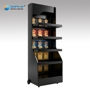 Présentoir à pain moderne en métal thermolaqué de qualité supérieure, support de vente au détail pour pâtisseries, étagère à paniers réglable à 3 niveaux pour cinéma - Product Image 1