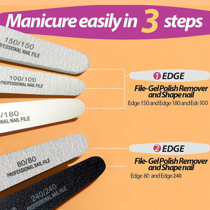 10 stuks/set professionele nagelvijlen 80/100/150/180/240 grit grijze nagelvijl voor acryl- en gelnagels herbruikbare vijlen - Product Image 4