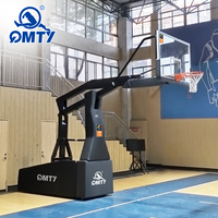 Support de basket-ball électro-hydraulique standard FIBA pour compétition, panier de basket-ball portable et mobile