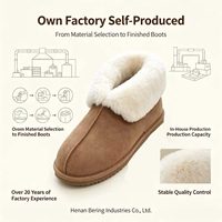 Bottes courtes confortables et chaudes en cuir de vachette avec garniture en fourrure de mouton effilochée, doublure intérieure douce en laine tricotée à 50 %, pour usage quotidien et extérieur