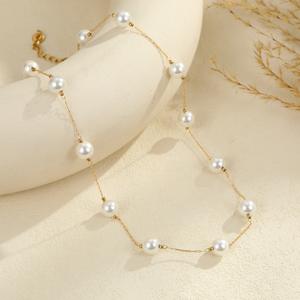 Collar de perlas elegante y exquisito de estilo europeo y americano, gargantilla de perlas para mujer. - Product Image 3