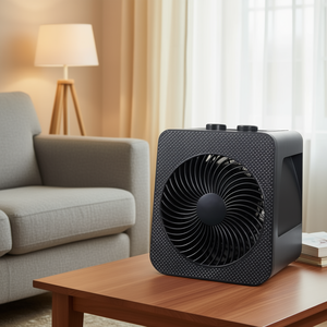 Ventilateur de table électrique portable avec fonction de chauffage intégrée, modèle D0100X31R1J en plastique noir - Product Image 2