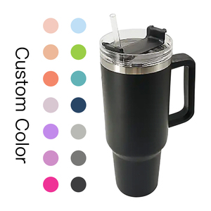 40oz Stainless Steel Tumbler Handle Lid Powder Coated Black White Holographic Rainbow Plated <b>Double</b> <b>Wall</b> Vacuum Insulated - Product Image 3