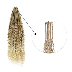 Shinein Hippie stile Dreadlock scatola Boho trecce uncinetto capelli <span class=keywords><strong>con</strong></span> estremità ricci sintetiche Single Ended dread <span class=keywords><strong>extension</strong></span> - Product Image 4
