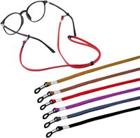 Cordon de maintien en cuir pour lunettes, chaîne réglable antidérapante pour lunettes, attache de cou pour hommes, femmes et enfants
