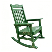 Fauteuils à bascule durables en plastique pour jardin extérieur, chaises à bascule en bois et plastique pour patio et jardin