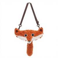 Peluche Fun Deva Fox Bag, jouet mignon, coussin à câliner, compagnon de sommeil, cadeau d'anniversaire, polyester, rembourrage en coton PP, tailles 17-60 cm