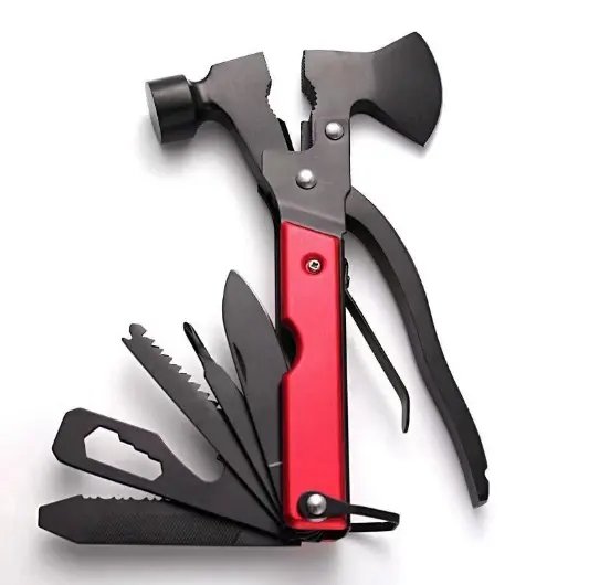 RUNSON Multitool Axe Hammer for Camping Survival,Portable EDC Multi tool Pliers Knife with Nylon Sheath