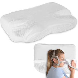Almohada CPAP para Dormir de Lado, de Fibra de Bambú Suave, Espuma Viscoelástica, Ortopédica, con Contorno, Antironquidos, Prevención Nasal - Product Image 1