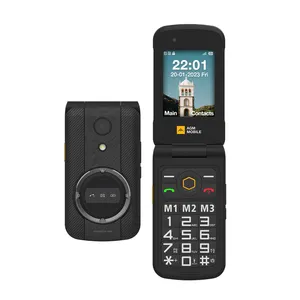 2023安卓telefon M8翻盖手机解锁老年人功能手机SOS快速通话英语俄语键盘坚固手机