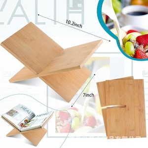 Support de lecture en bois, support de recettes de cuisine, support de livres de bureau, étagère de table, présentoir de livres, lecteur de livres - Product Image 1