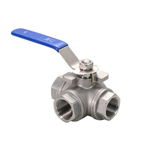 Venta al por mayor de fábrica: Válvula de bola manual de acero inoxidable 304 DN50 tipo T/L de 3 vías con rosca - Product Image 2