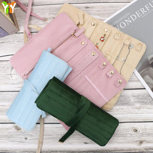 Tas penyimpanan Organizer perhiasan beludru, tas penyimpanan kantong gulung untuk wanita untuk gelang cincin penting bagus untuk promosi & hadiah bisnis - Product Image 2