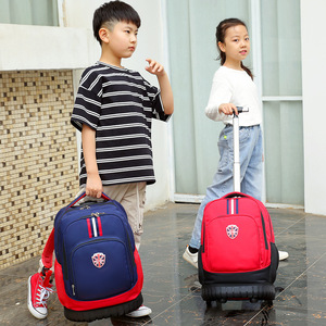 British Style Schoolbag 18 In 20-36L Trolley <b>Backpack</b> For Primary Students Unisex Lightweight With Multiple Pockets - Product Image 4