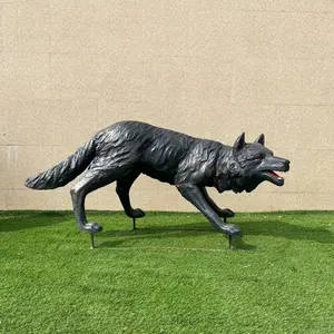 Customization Life Size Wilf Wolf Statue Simulation Ornament Large Fiberglass Animal Sculpture For Outdoor Garden Decoration