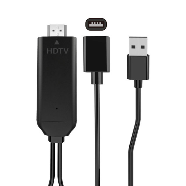 1080P USB a Female to HDMI Adapter Cable 60Hz HD Mirroring for iPhone Android Phone to TV Projector Monitor Plug and Play