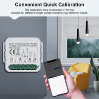 Relé Inteligente WiFi RF433 de 1 Canal con Control por Voz para Persianas Motorizadas, Módulo de Interruptor Inteligente para Cortinas