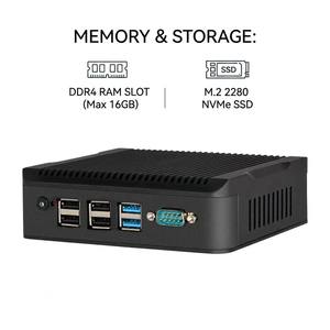 กล่องคอมพิวเตอร์อุตสาหกรรมขนาดเล็กแบบไม่มีพัดลมระบบ LAN คู่ Intel Celeron N5095 <span class=keywords><strong>Windows</strong></span> <span class=keywords><strong>11</strong></span> Linux fanless PC - Product Image 6