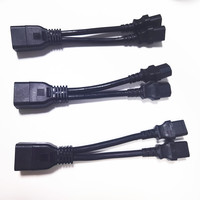 Câble adaptateur Y personnalisé pour serveur minier, prise IEC C20 vers prise C13, SJT ou SVT, AWG16, répartiteur de câbles d'alimentation