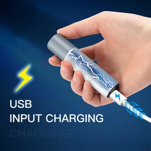 Linterna Led XPE Con 3 modos de promoción, Mini linterna con Zoom ajustable, color gris y plateado, recargable por USB, COB, para regalo - Product Image 5