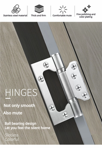 Shingstar Bisagra de Puerta de Mariposa de Acero Inoxidable 201 de 4 Pulgadas, 3mm de Grosor, Ángulo de Apertura de 180 Grados, Diseño Moderno para Dormitorio, Fácil Instalación - Product Image 6