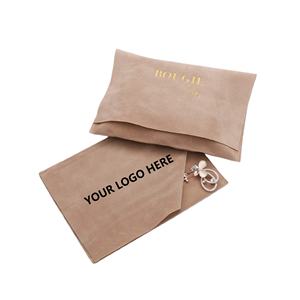 Pochette à bijoux en velours personnalisée, sac cadeau doux avec rabat, emballage élégant pour bijoux avec logo pour marque et promotion - Product Image 1
