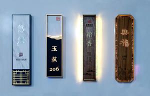 Özel Metal harf işaretleri LED paslanmaz çelik açık su geçirmez duvar adresi kapı daire otel odası ev numarası işareti - Product Image 6