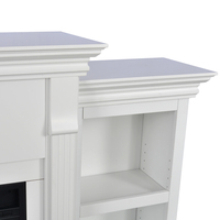 Cheminée électrique avec lumières LED décoratives d'intérieur de 70 pouces avec manteau blanc/café, support TV pour la maison