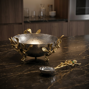 Support de Bol de Service en Métal Personnalisé au Design Moderne et Luxueux, Ensemble de Bols Martelés et Polis pour Mariage, Fête, Centre de Table, Décoration Intérieure - Product Image 3