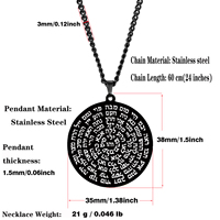 HLSS481 Kabbalah 72 nama Tuhan Yahudi seni jimat Laser Cut jimat baja tahan karat liontin kalung