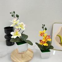 Offre Spéciale Fleur Artificielle Quatre Phalaenopsis En Pot Naturel À La Recherche Phalaenopsis Fleurs Avec Vase pour Hôtel Cour Décor